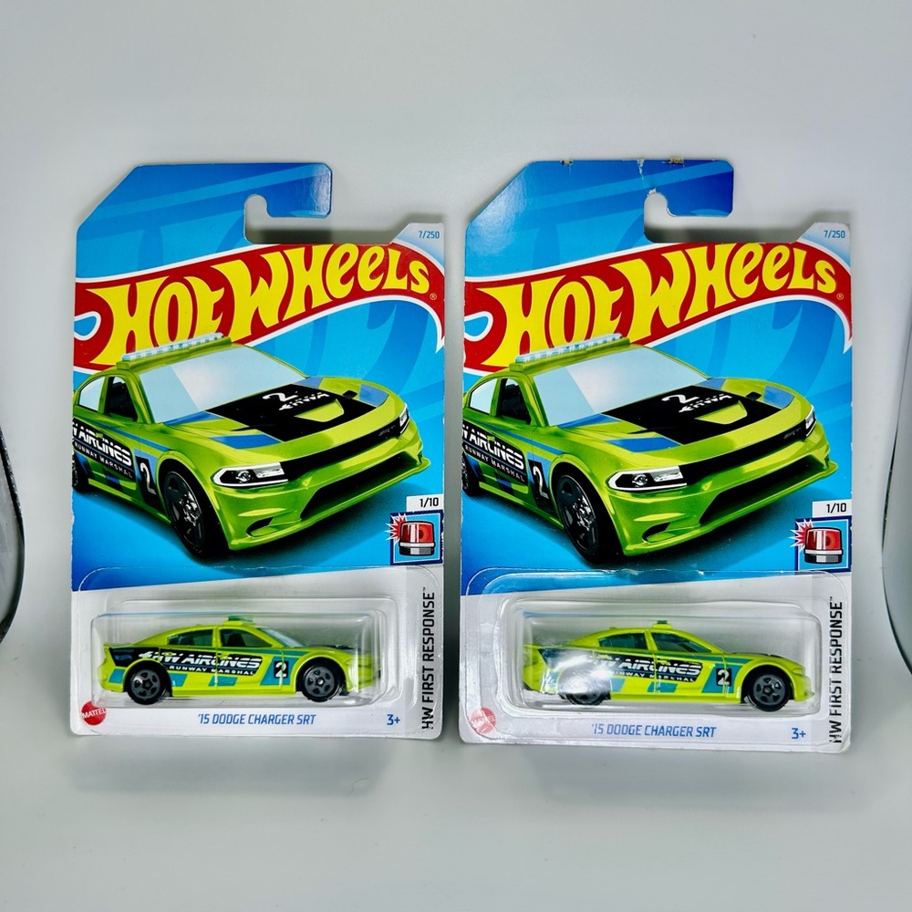 Hot Wheels Dodge Lot of 2x - ‘15 Dodge Charger SRT Green HW First Response 7/250
